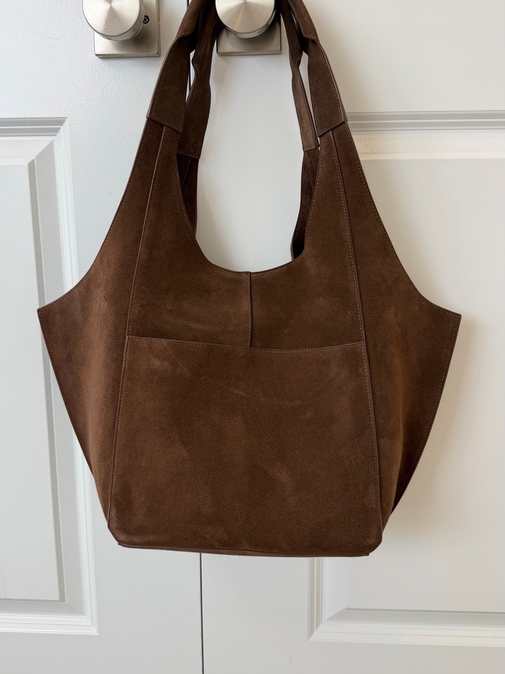 Brown Suede Tote Bag by RSVP Paris - Picture 2 of 13